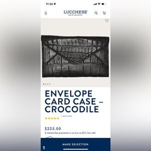 Lucchese Envelope Card Case - Crocodile